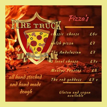 fire truck sample menu